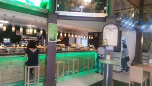 Interior with tapas bar at Crock and cock in Bilbao