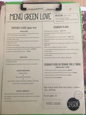 Menu at Crock and cock in Bilbao