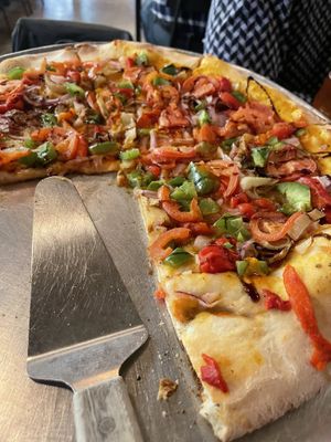 Sometimes the market special pizza is a miss. This one was a miss. It just tasted like tomatoes and bread    at Trophy Brewing in Raleigh