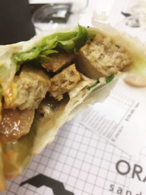 Delicious Seitan kebab wrap vegan at Orang+utan - Sichovykh Striltsiv St in Kyiv