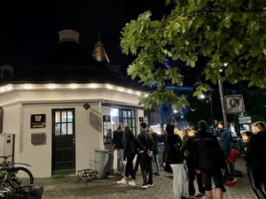 outside at FritzMitte in Jena