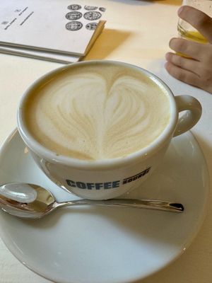 Cappuccino with oat milkk  at MLS Creperie in Cesky Krumlov