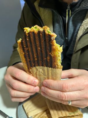 Chickpea sandwichh  at Kaffe O in Belfast