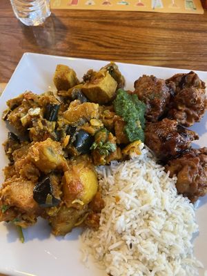 Vegan items from Sunday buffet at Rajput Indian Cuisine in Suffolk