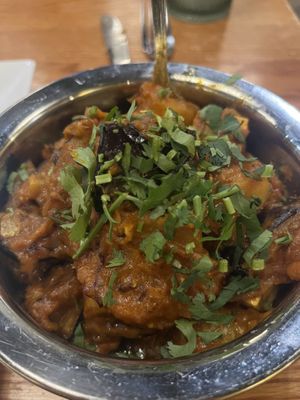 Eggplant, potato and tofuu #Veganuary at Rajput Indian Cuisine in Suffolk