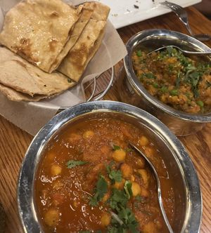 Roti, Chana masala and eggplant  #Veganuary at Rajput Indian Cuisine in Suffolk
