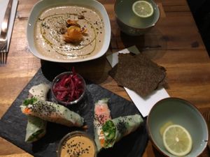 starters soup tea at Rawtastic in Berlin