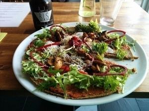 Pizzatastic (couldn't resist trying it before taking the photo :-D ) at Rawtastic in Berlin