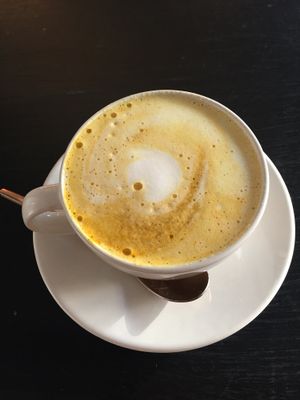 Turmeric latte at Rawtastic in Berlin
