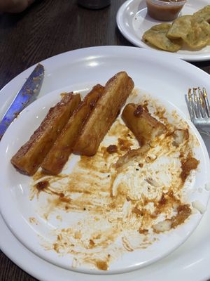 Mogo chips.  at Chai Paani in Leicester