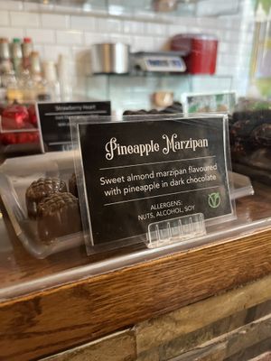 Clearly labelled throughout store  at Cocoa Amore in Leicester