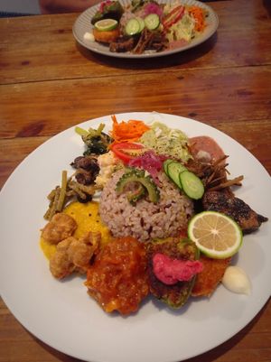 Delicious Lunch Plate at Veggie Syokudo Funadeya in Fukuoka