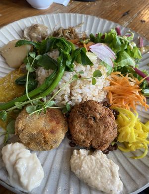 Salad lunch plate  at Veggie Syokudo Funadeya in Fukuoka