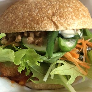 Vegan burger!!!! at Veggie Syokudo Funadeya in Fukuoka