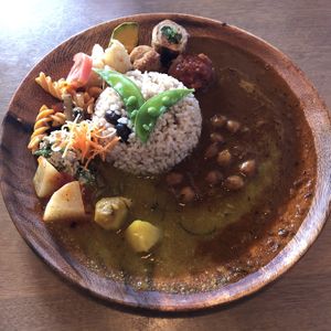 Curry plate!! at Veggie Syokudo Funadeya in Fukuoka