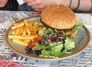 Veggie burger   at Food House in Mostar