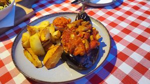 Stuffed aubergine at Food House in Mostar