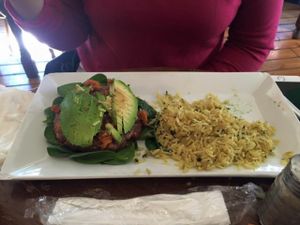 zombie burger  at Viva Vegeria in San Antonio