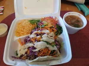 Vegan chicharones tacos at Viva Vegeria in San Antonio