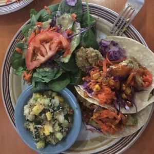 fried avocado tacos  at Viva Vegeria in San Antonio