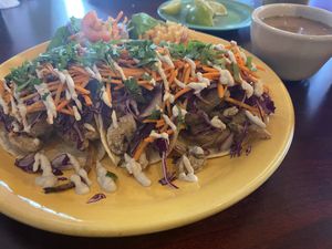 Mushroom Chicharrón Street Tacos   at Viva Vegeria in San Antonio