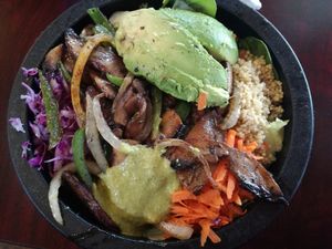 Mushroom fajita salad at Viva Vegeria in San Antonio