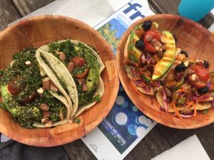 rainbow and surf tacos at Leahi Health - Oahu in Kailua