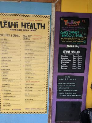 Menu at Leahi Health - Kaimuki in Honolulu