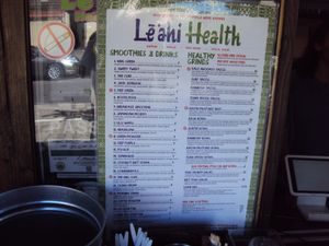 Drink Menu at Leahi Health - Kaimuki in Honolulu