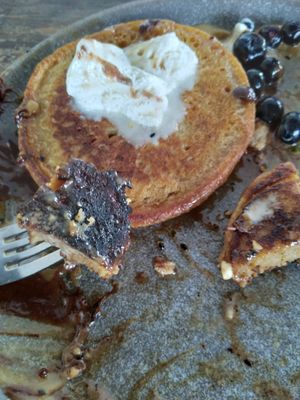 All 7 of our pancakes were burnt. at Blendlove in Southport
