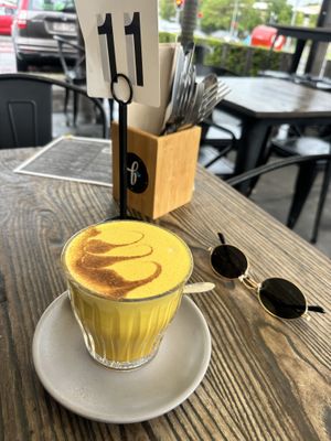 Tumeric latte   at Blendlove in Southport
