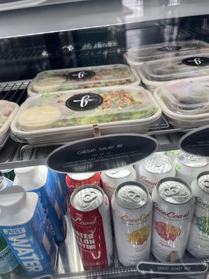 Variety of salads in the cabinet   at Blendlove in Southport