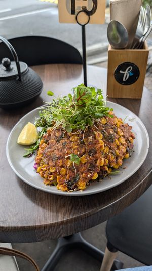 Sweetchini Corn Fritters at Blendlove in Southport