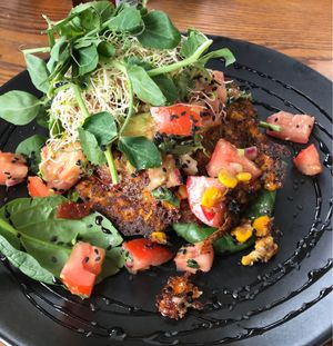 Corn fritters at Blendlove in Southport