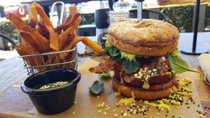 Schnitzel Burger at Blendlove in Southport