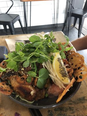 Mushroom ramen salad! Delicious!  at Blendlove in Southport