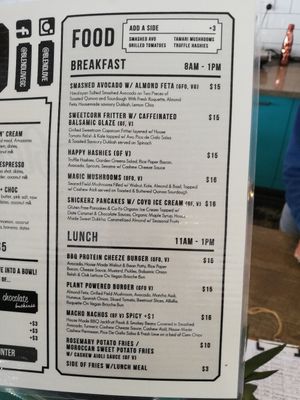 Current Menu (June 2020) at Blendlove in Southport