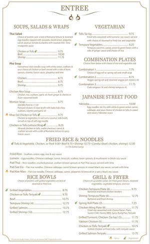 All vegetarian options are marked with the leaf. Some vegan options too, but check for ingredients.  at Mr. Chopsticks in Denton