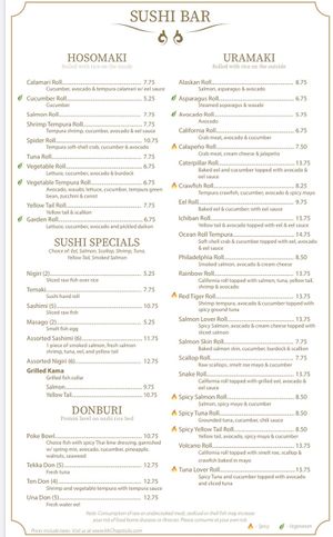 All vegetarian options are marked with the leaf. Some vegan options too, but check for ingredients.  at Mr. Chopsticks in Denton