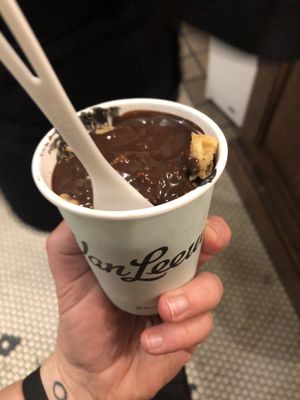 Dark matter with walnuts and chocolate sauce  at Van Leeuwen Ice Cream - East Village in New York City