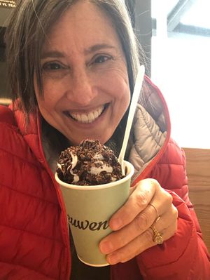 Vegan Chocolate sauce and whipped cream at Van Leeuwen Ice Cream - Williamsburg in Brooklyn