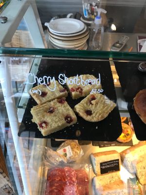 Vegan cherry shortbread at Deli Flavour in Leicester