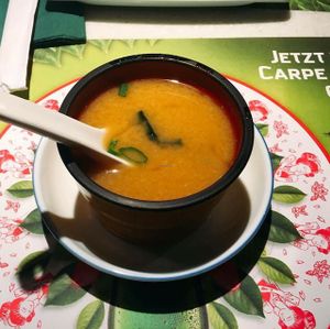 miso soup at Akakiko in Vienna