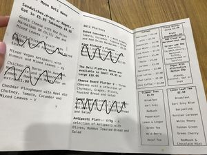 Menu with many labelled vegan and vegetarian choices at Deli Flavour - Silver Arcade in Leicester