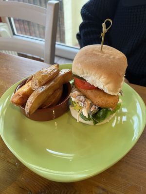 Vegan fish finger sandwich   at The Wallflower Cafe in Herne Bay