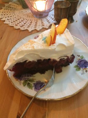 cherry chocolate cake at Cafe Herzstück in Goerlitz