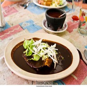 vegan mole enchilada at Restaurant Flor de Loto in Oaxaca