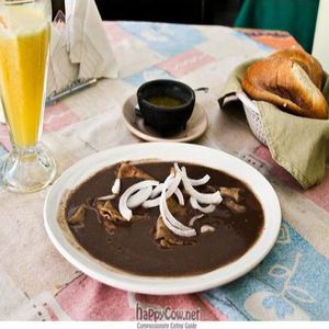 vegan bean enchilada at Restaurant Flor de Loto in Oaxaca
