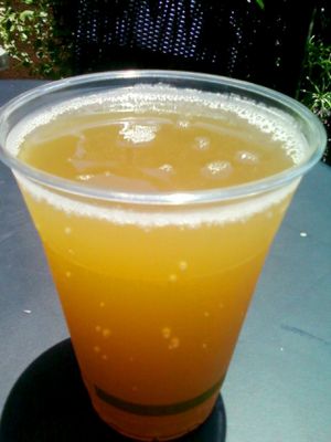 They also offer different flavored kumbuchas on different days. Here's a photo of their orange turmeric cinnamon kumbucha. at The Bowl - Pine Ridge Rd in Naples