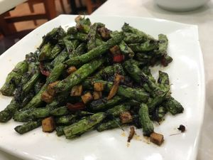 Spicy green beans at Little Buddha Veggie Delights 小樂佛素食 in Kowloon